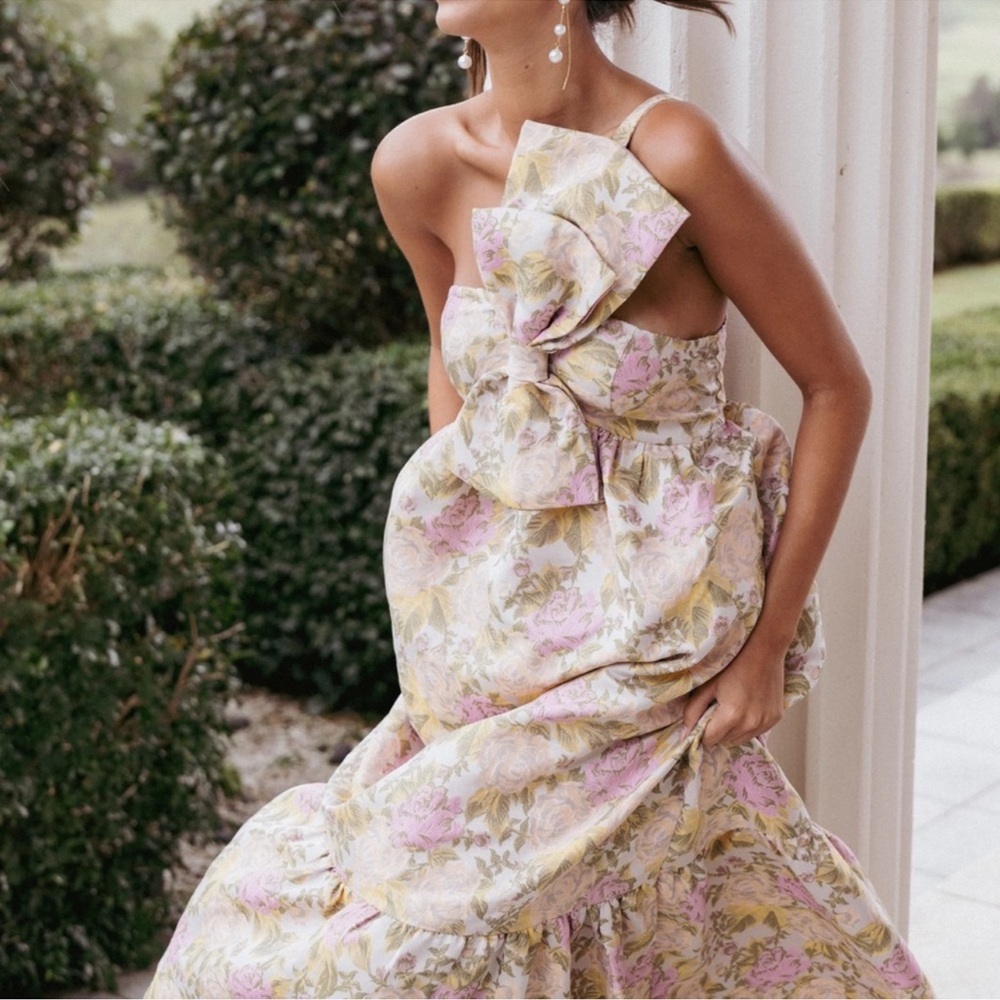 Petal & pup BETINA BOW FRONT MAXI DRESS - MULTI FLORAL